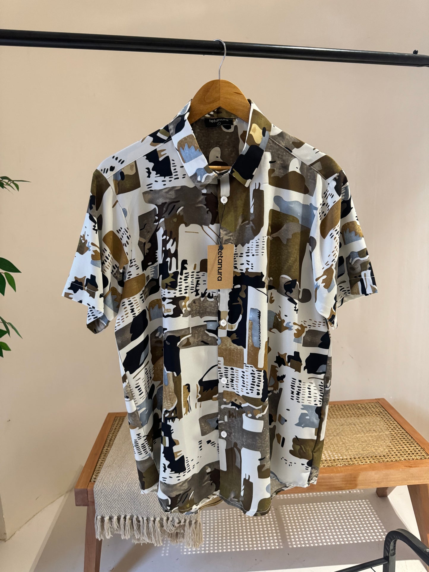White camouflage print shirt