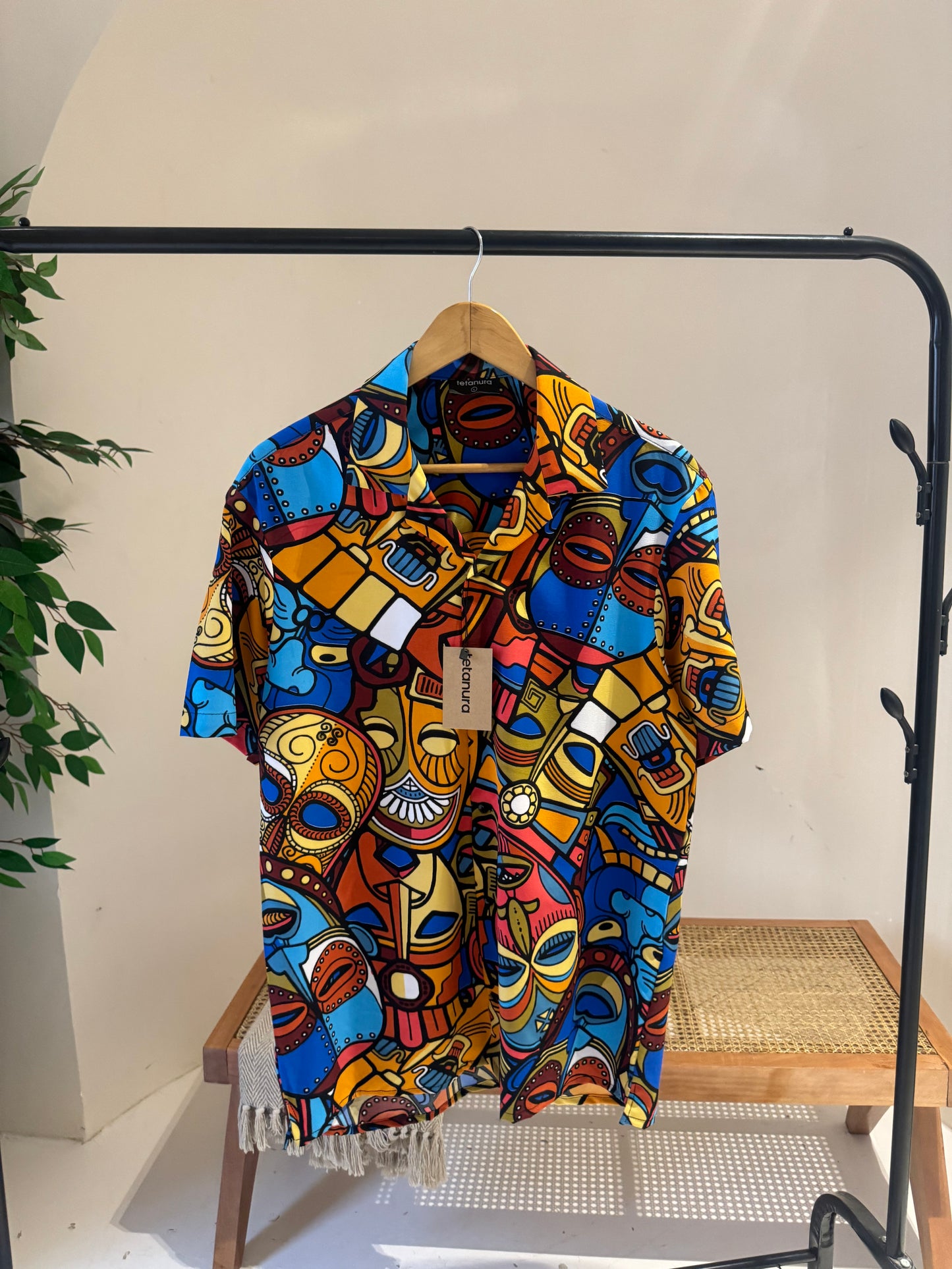 Multicolor graphic festival print shirt