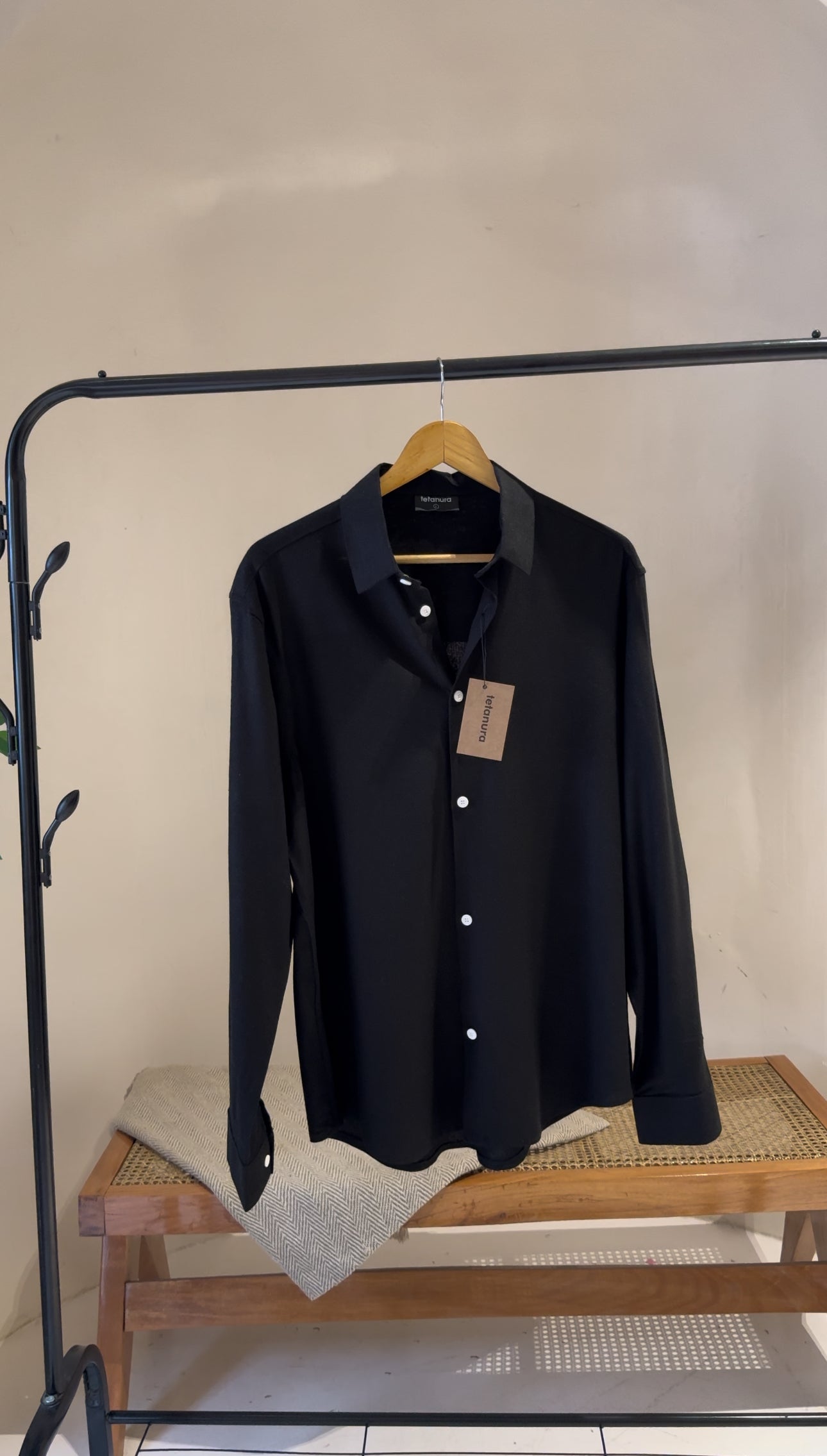 Black linen shirt