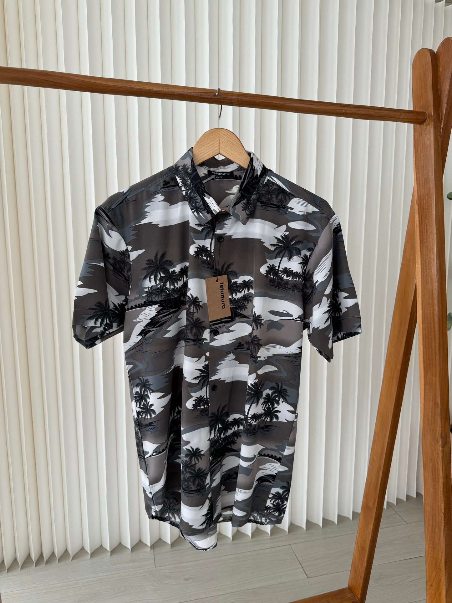 Camouflage palm print shirt