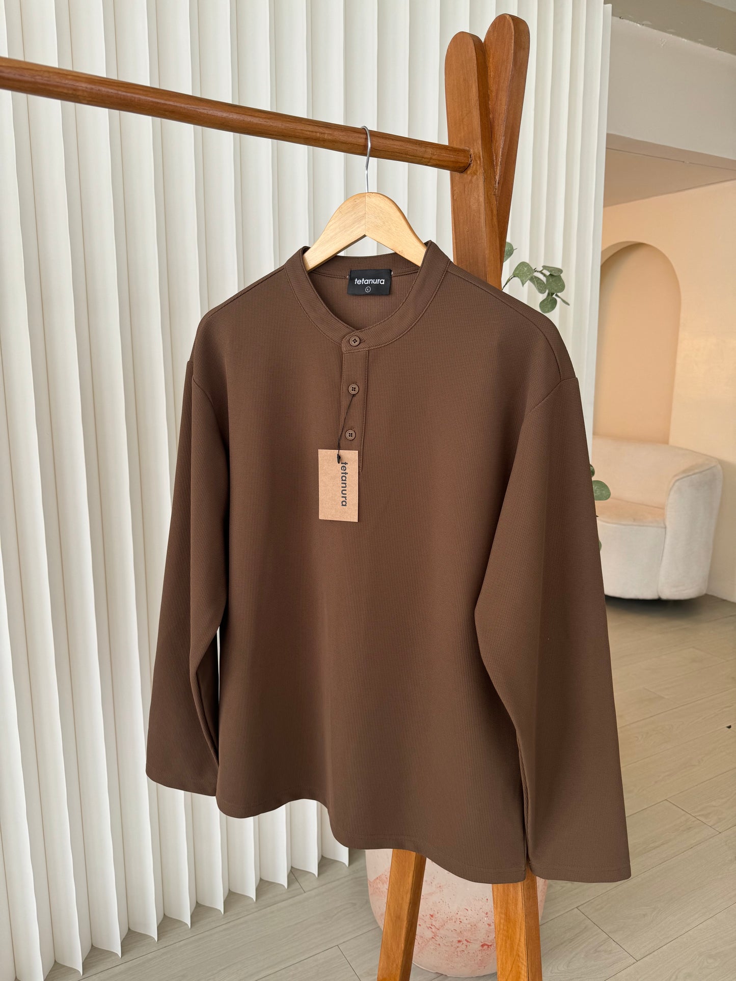 No cuff long henleys (4 COLORS)