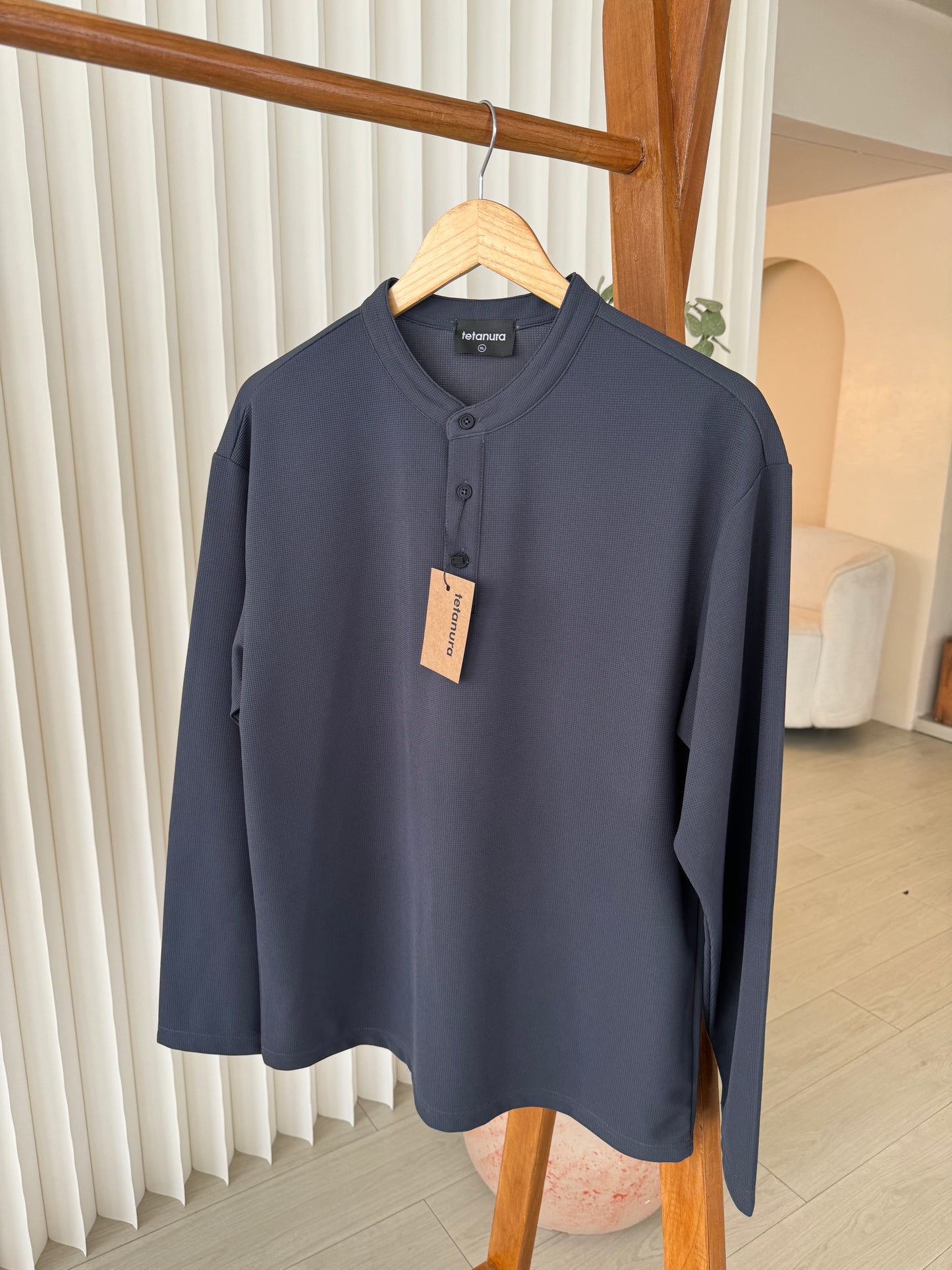 No cuff long henleys (4 COLORS)