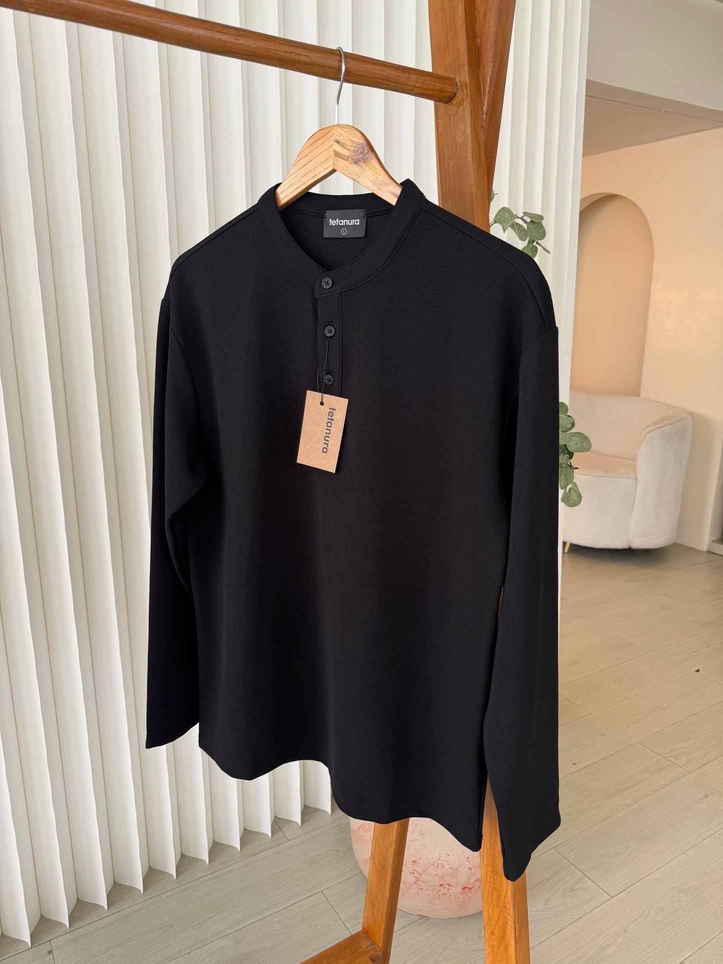 No cuff long henleys (4 COLORS)