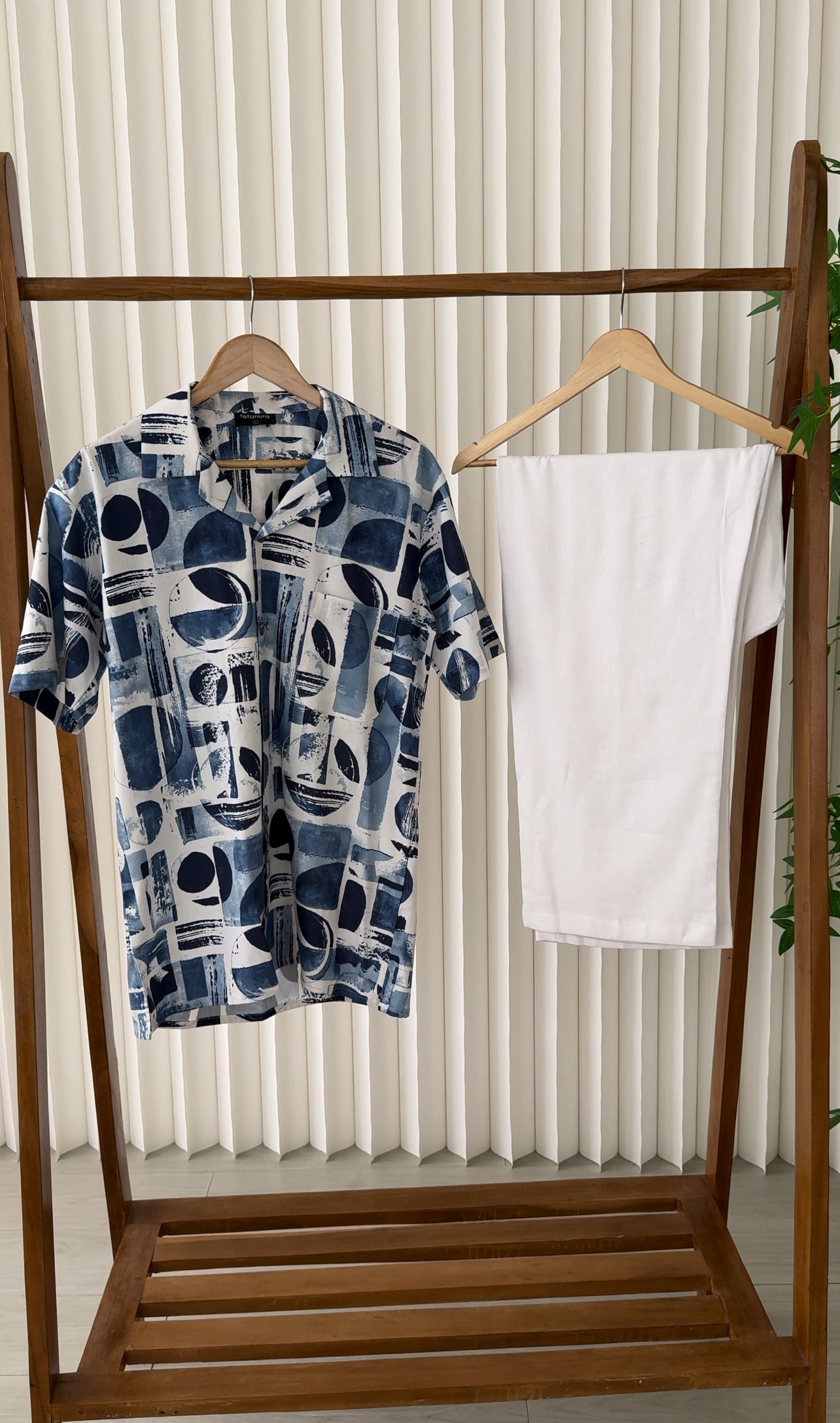 Long patterned linen sets x white pants (6 top designs)