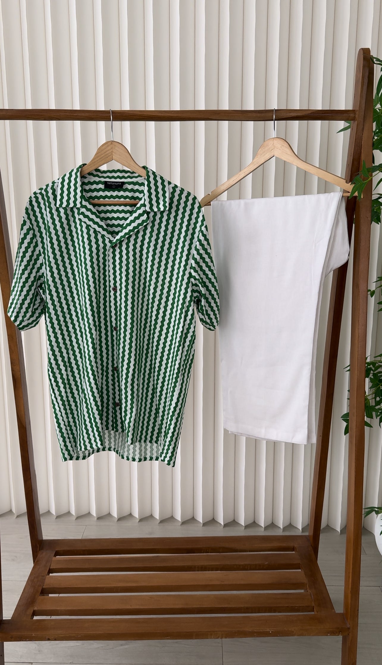 Long patterned linen sets x white pants (6 top designs)