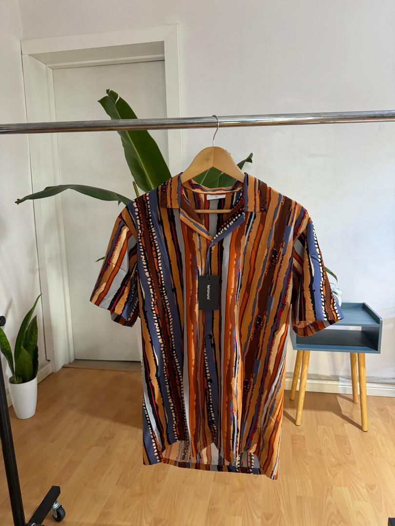 Multi color stripe print shirt