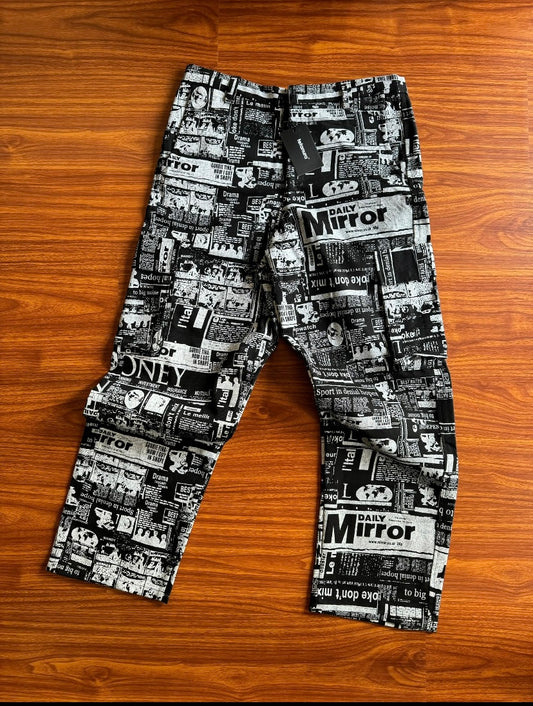 Black white comic pant