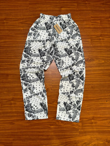 White black monochrome bandana print pant