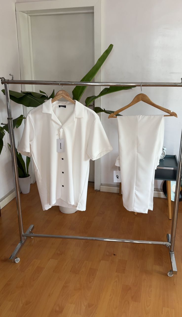 White short sleeve set