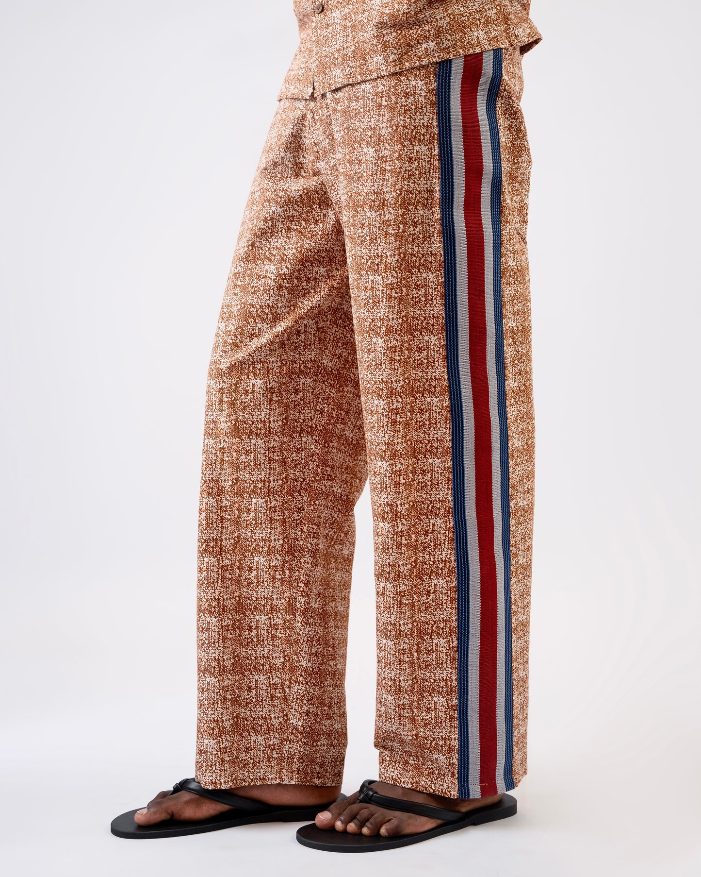Wax print x Aso oke pants