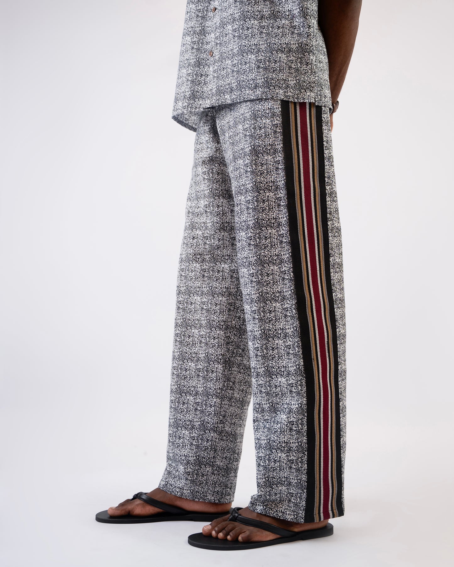 Wax print x Aso oke pants