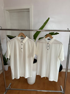 White button up short sleeve shirt