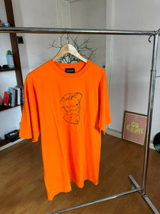 Orange abs print tee