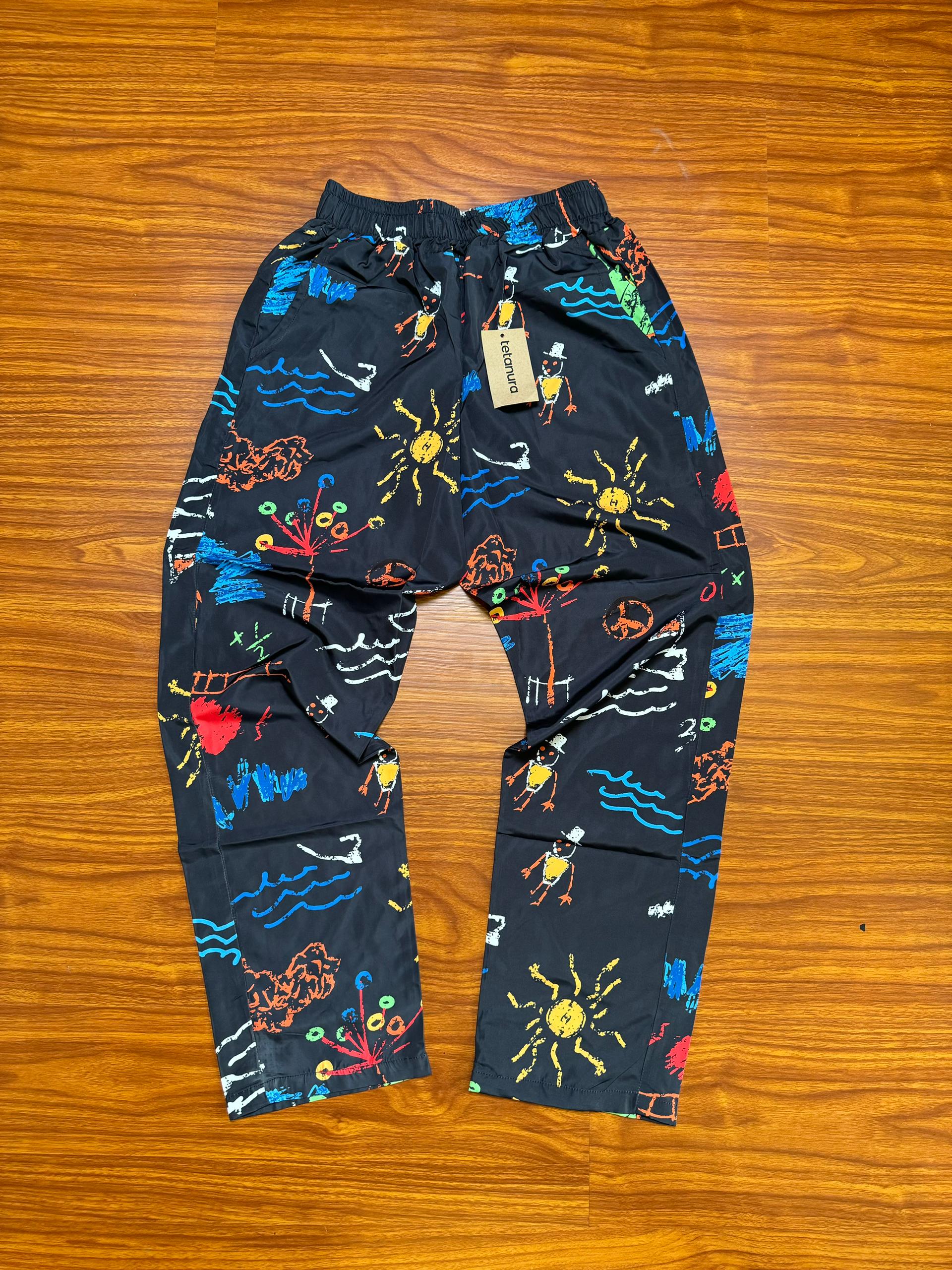 Blue graphic print pant