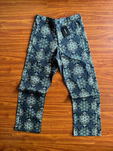 Blue floral print pants