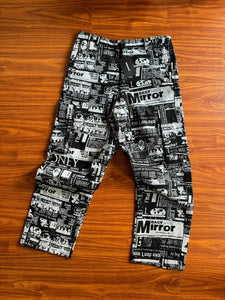 Black white old school print pants