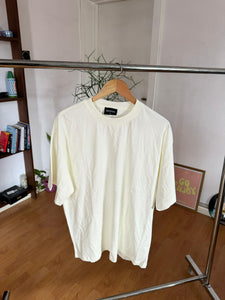 Plain 250g cream round neck tee