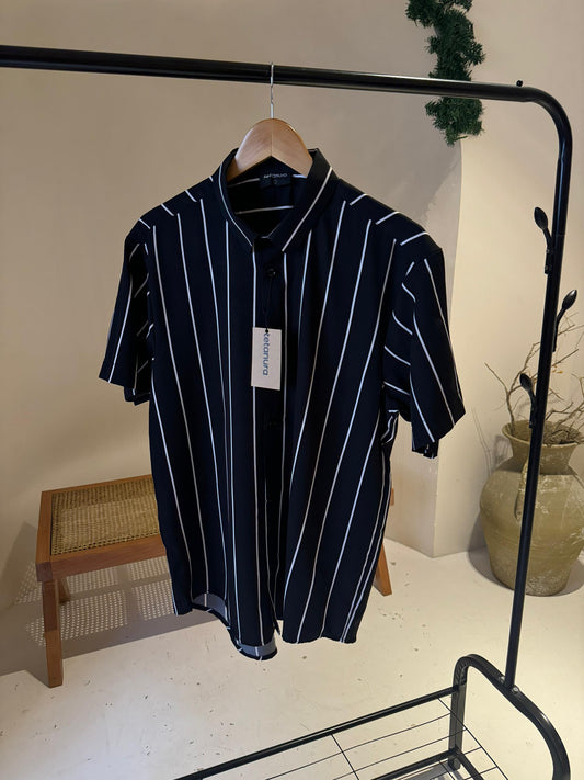 Mini white black stripe shirt