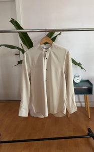 Stone band collar long sleeve shirt