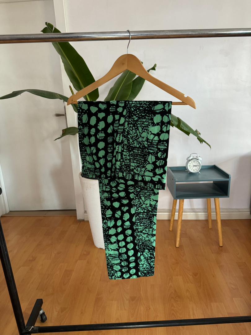 Green black Ankara print 005