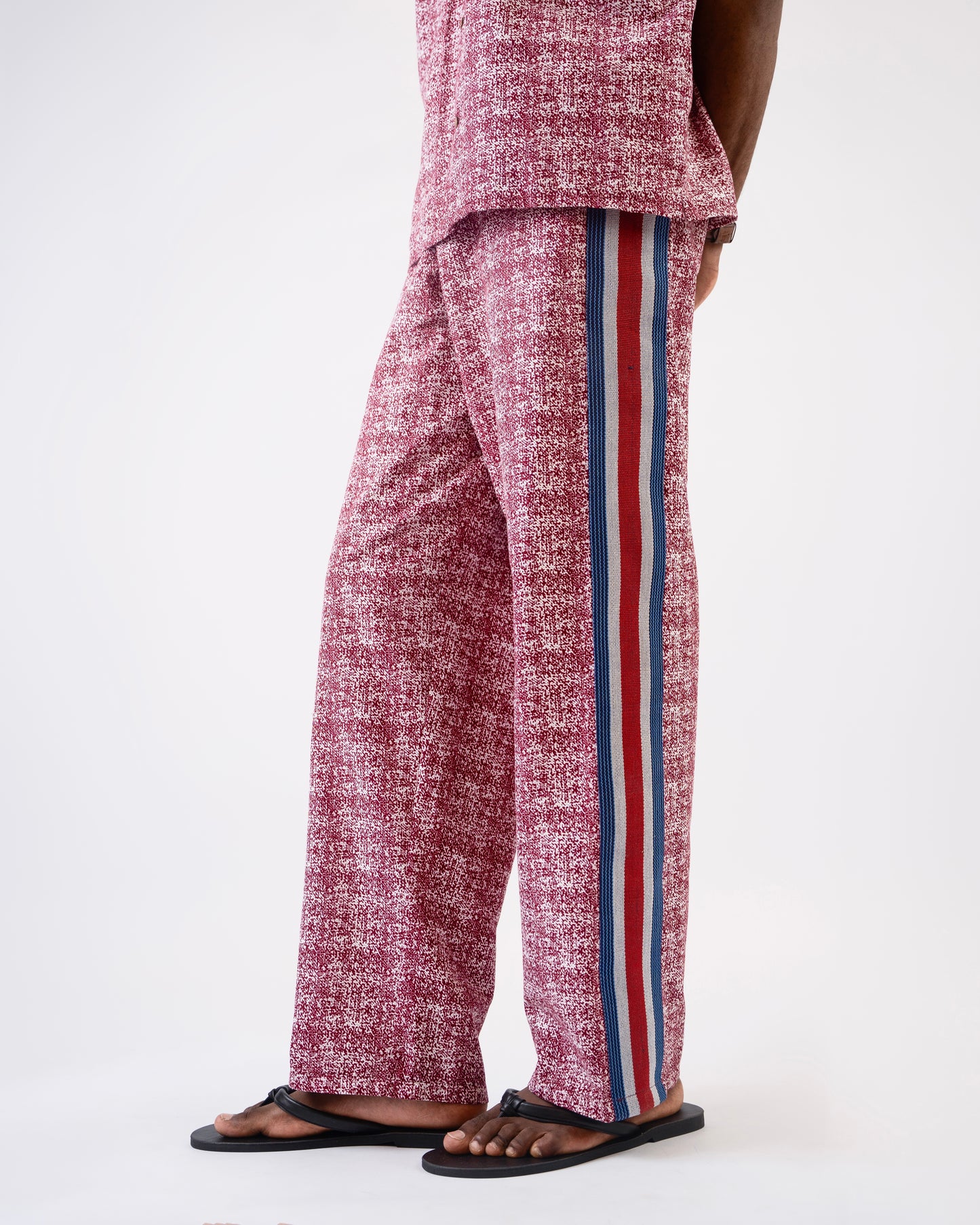Wax print x Aso oke pants