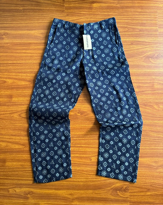 Blue mini floral print pant