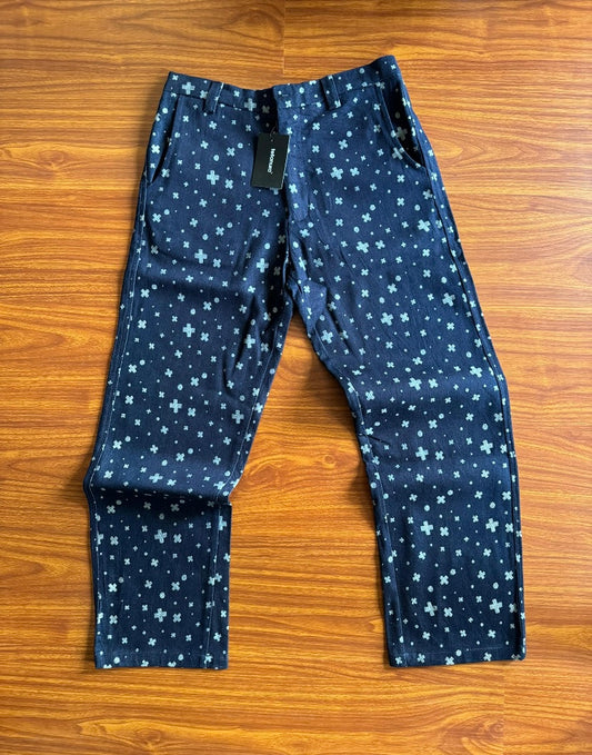 Blue mini cross print pant