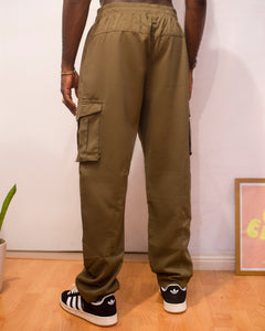 Army green single pocket cargo pants