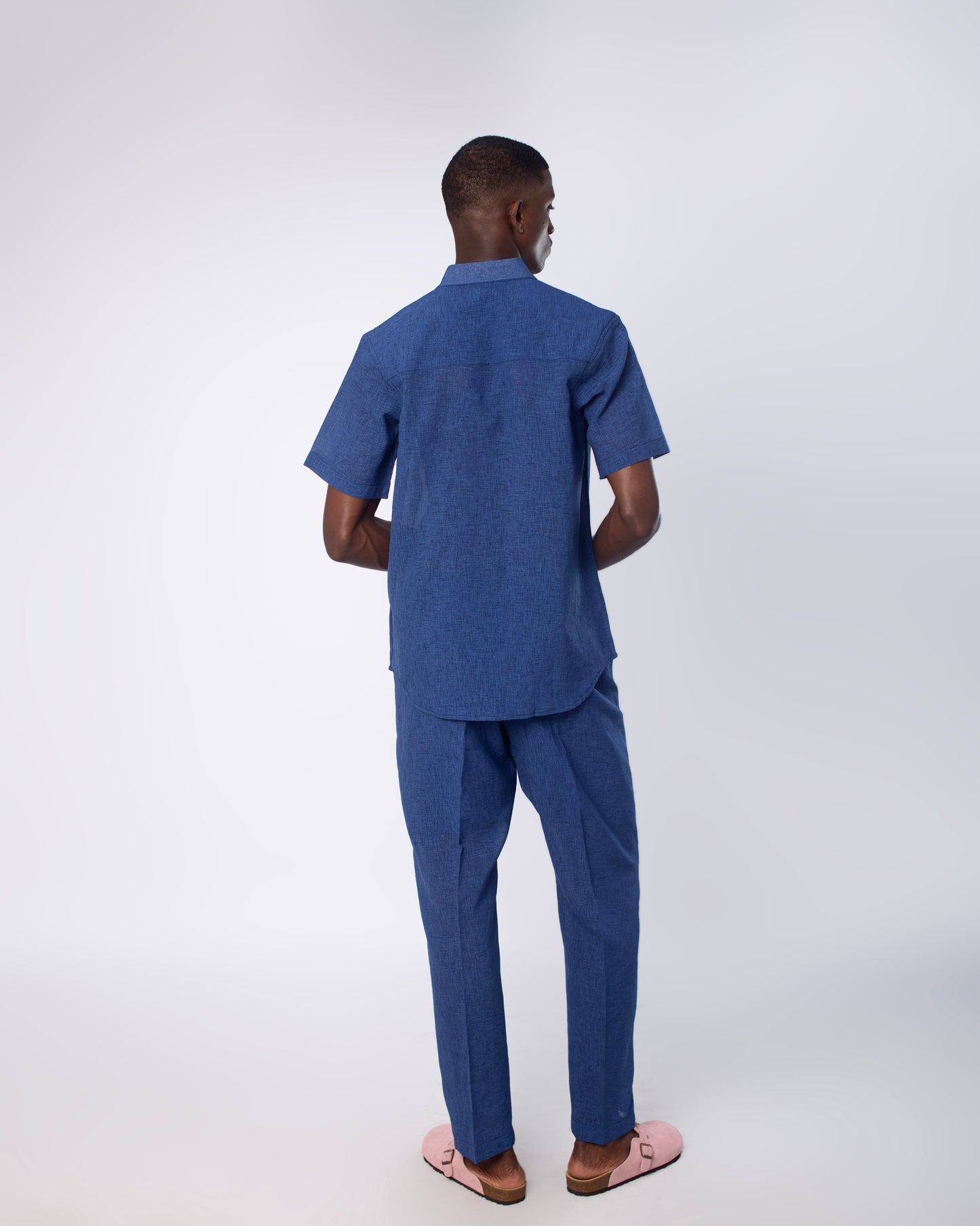 Blue Turkish short sleeve linen set