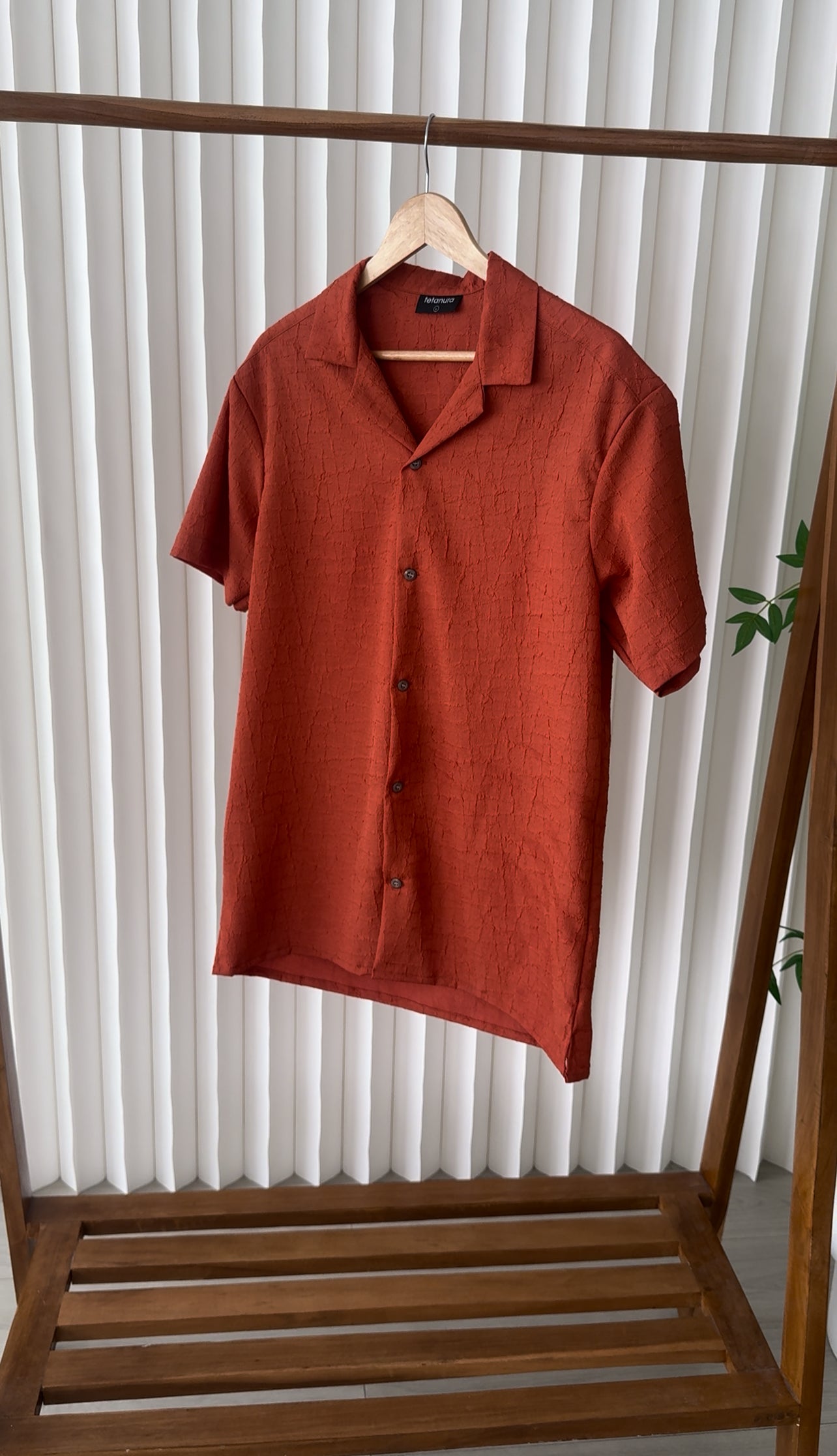 Brick red abstract shirt