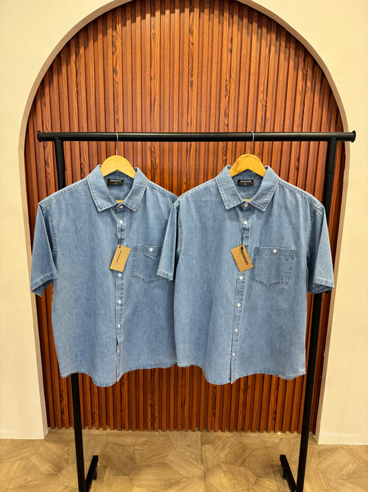 Denim short shirt