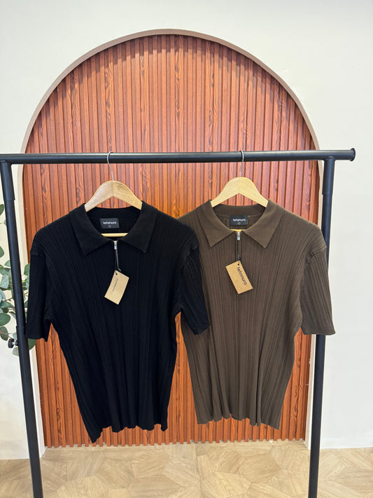 Plain lined knitwear (2 COLORS)