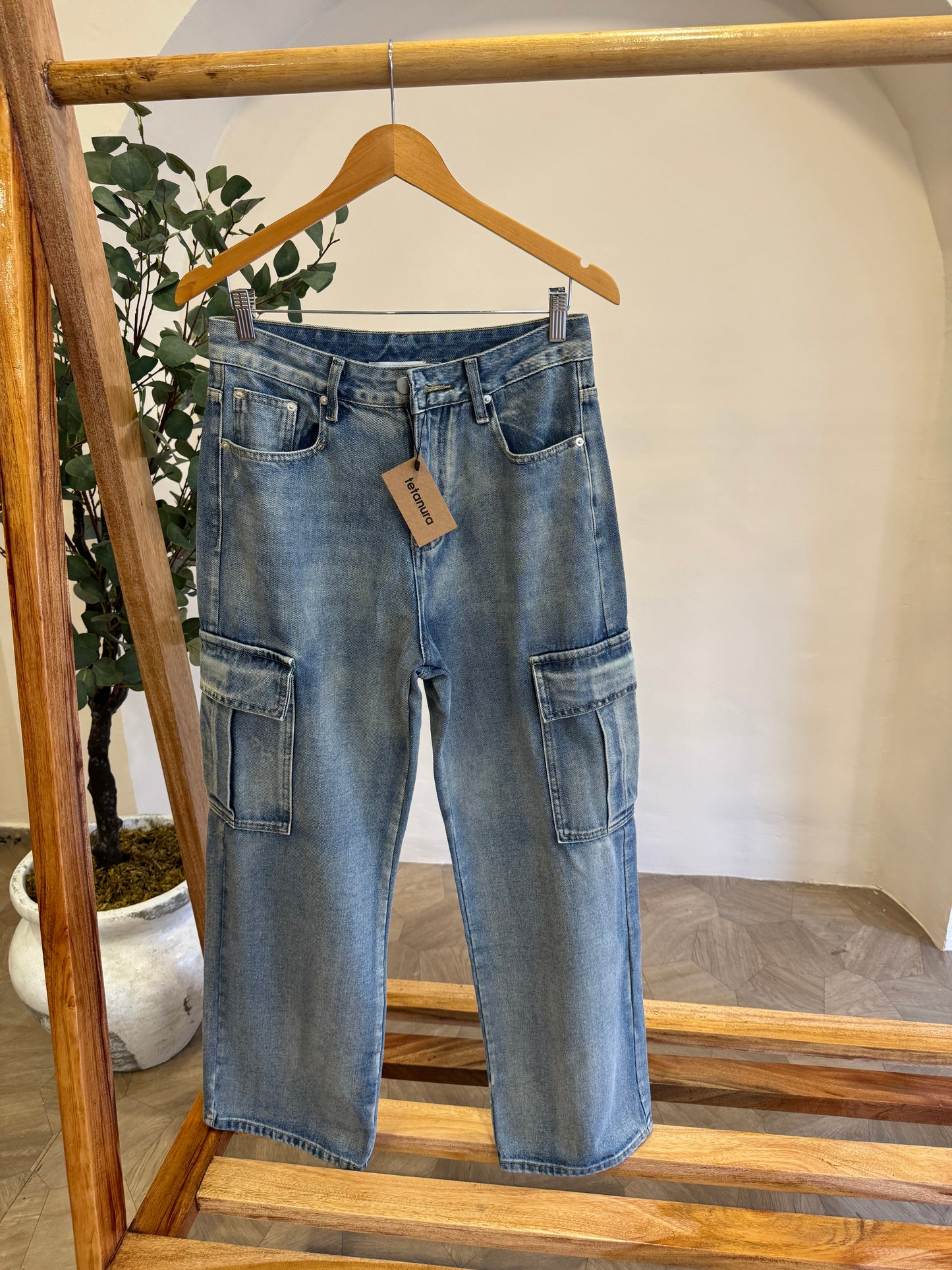 Denim cargo pants (2 COLORS)