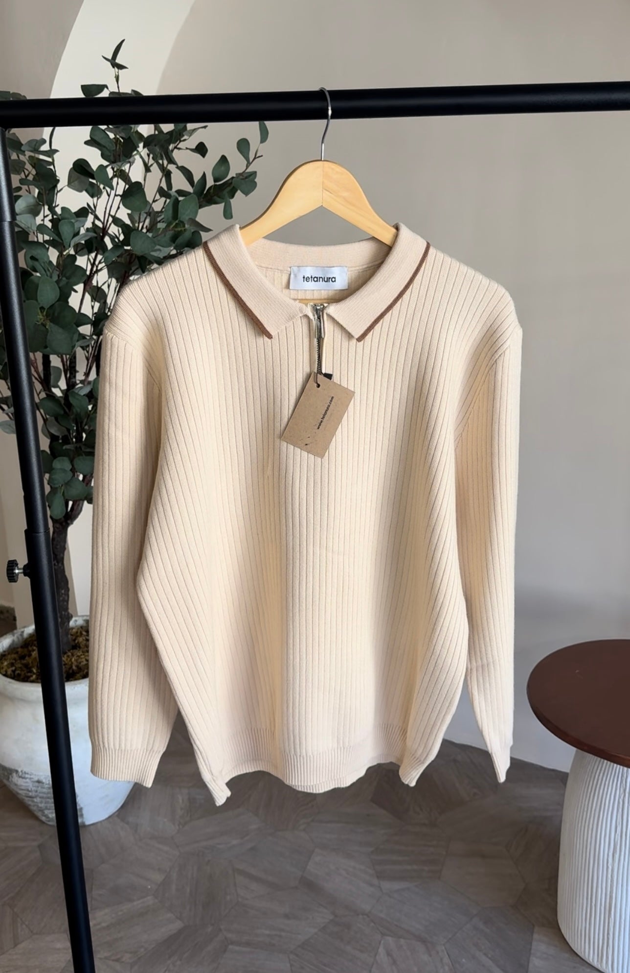 Zip longsleeve knitwear (3 COLORS)