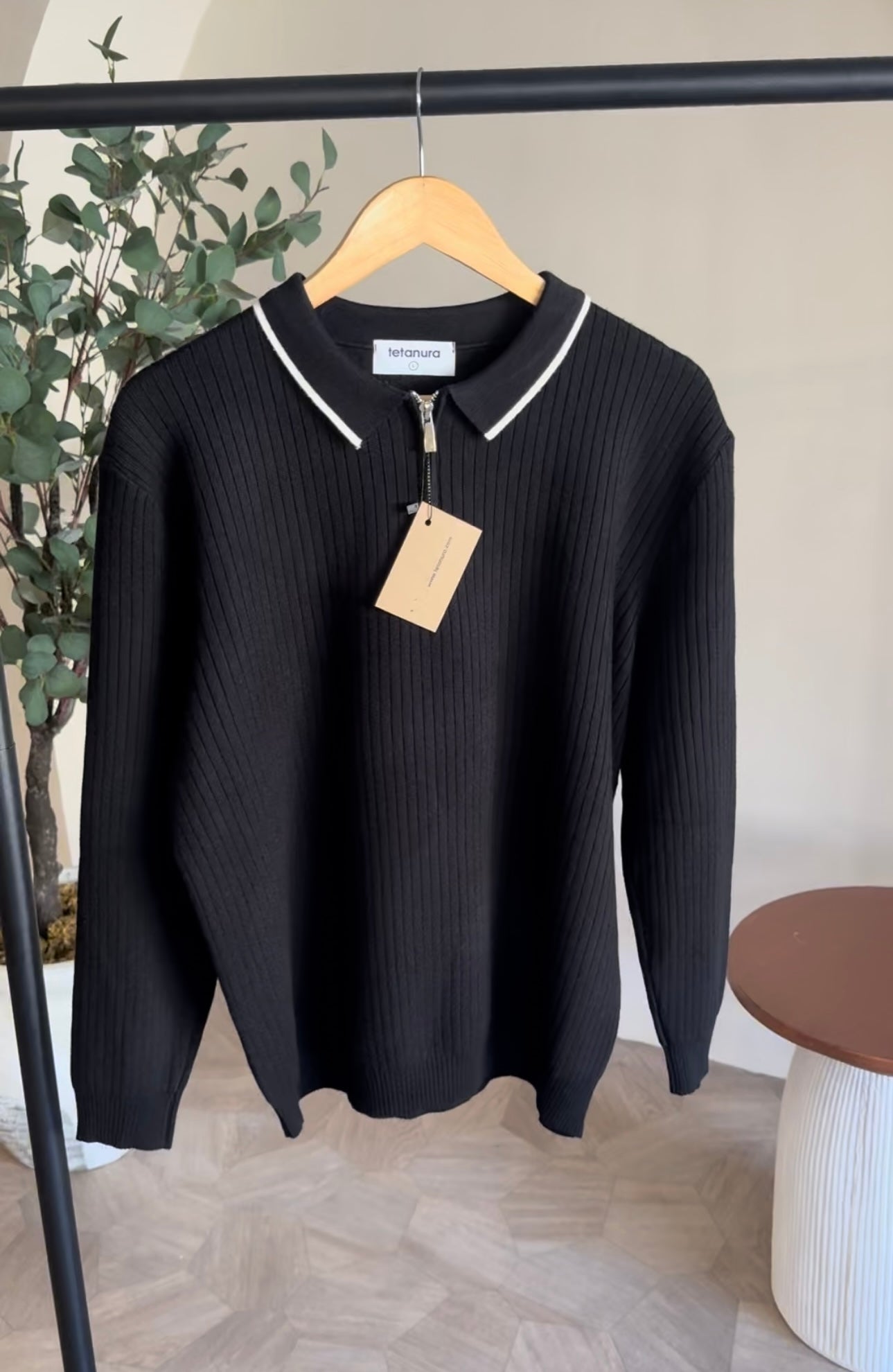 Zip longsleeve knitwear (3 COLORS)