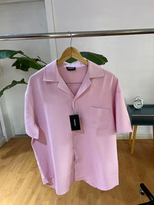 Pink oversized cuban collar shirt