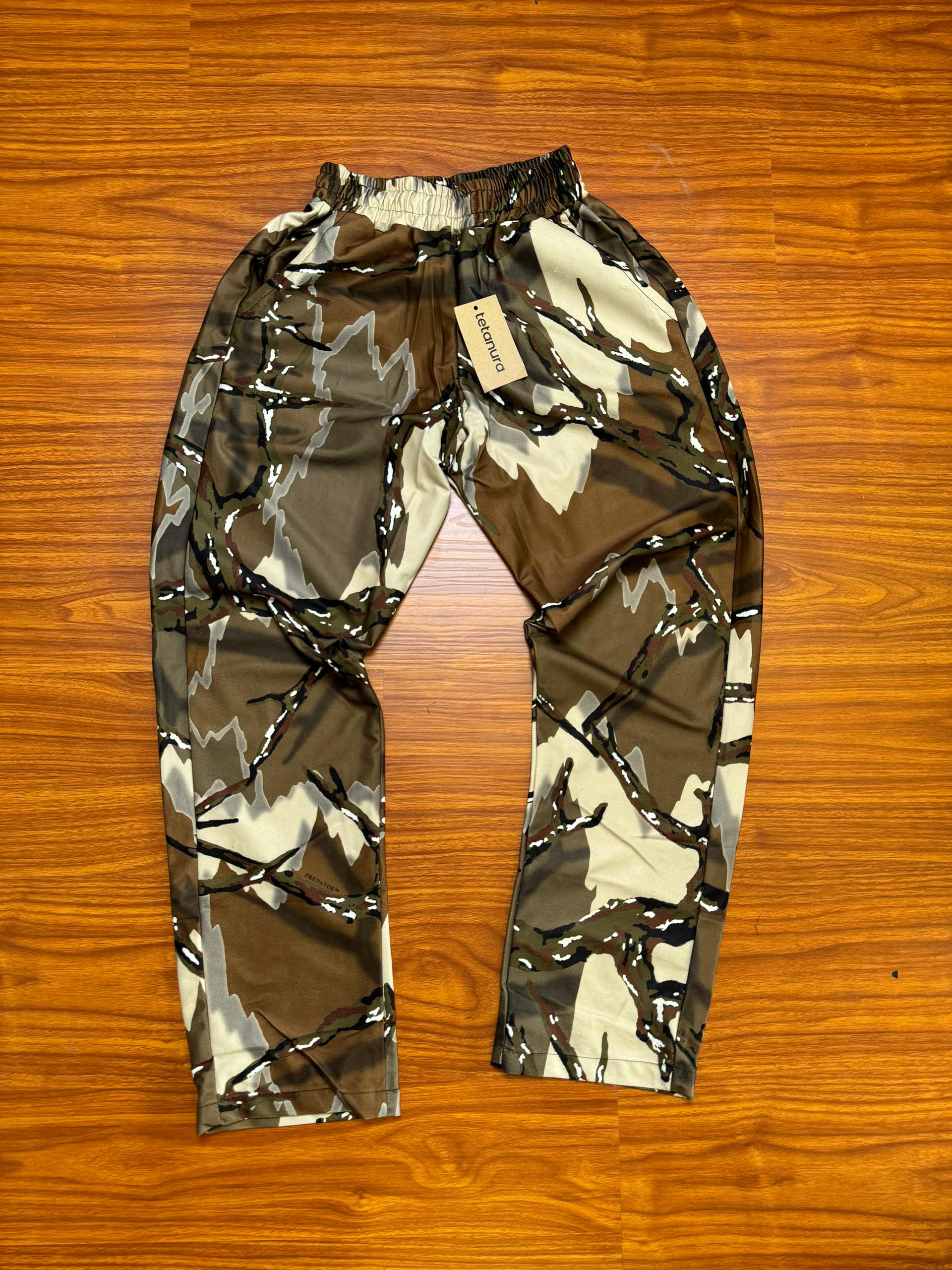 Green black white hunting pant